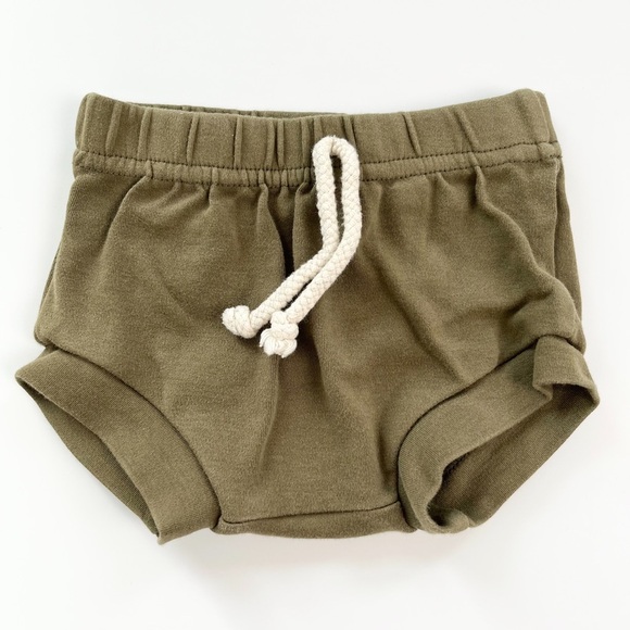 Ploom Baby Olive Green Kids Organic Cotton Shorts - Picture 1 of 1